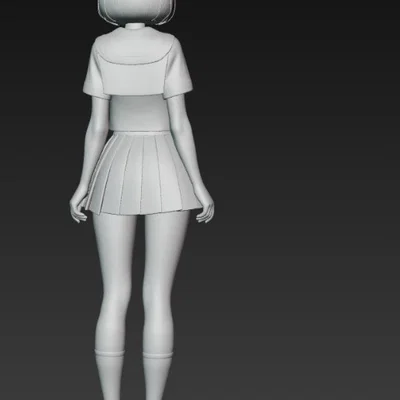 Mô hình 3D nữ sinh anime (Anime School Girl) dễ thương