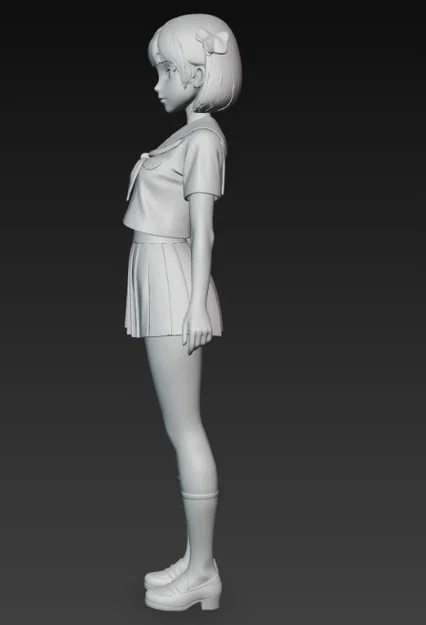 Mô hình 3D nữ sinh anime (Anime School Girl) dễ thương - Image 3