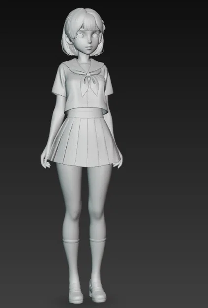 Mô hình 3D nữ sinh anime (Anime School Girl) dễ thương - Image 4