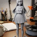 Mô hình nữ sinh anime mái tóc dài - File in 3D chất lượng cao - Thumbnail 1