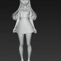 Mô hình nữ sinh anime mái tóc dài - File in 3D chất lượng cao - Thumbnail 3