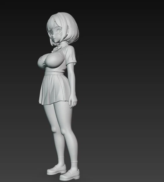 Mô hình nữ sinh Anime dễ thương để in 3D trang trí - Image 2