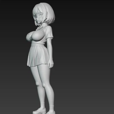 Mô hình nữ sinh Anime dễ thương để in 3D trang trí
