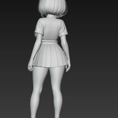 Mô hình nữ sinh Anime dễ thương để in 3D trang trí