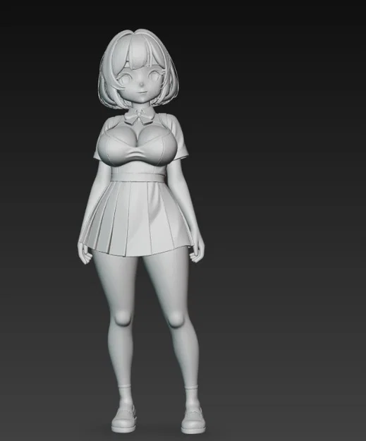 Mô hình nữ sinh Anime dễ thương để in 3D trang trí - Image 4