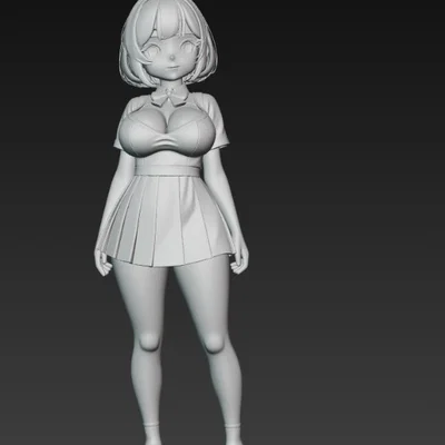 Mô hình nữ sinh Anime dễ thương để in 3D trang trí
