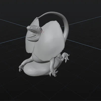 Mô hình thằn lằn cổ xòe (Lizard) đậu trên tảng đá - Mẫu in 3D độc đáo