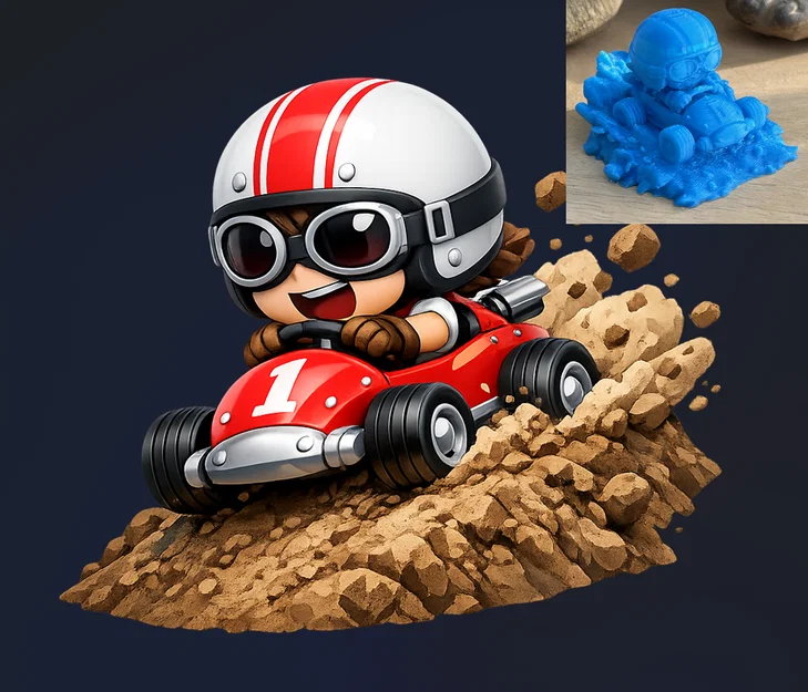 Chibi Karting - Mô hình 3D dễ thương - Image 1