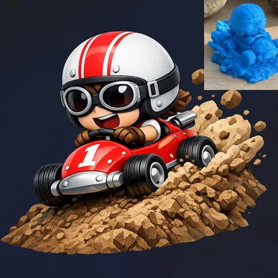 Chibi Karting - Mô hình 3D dễ thương