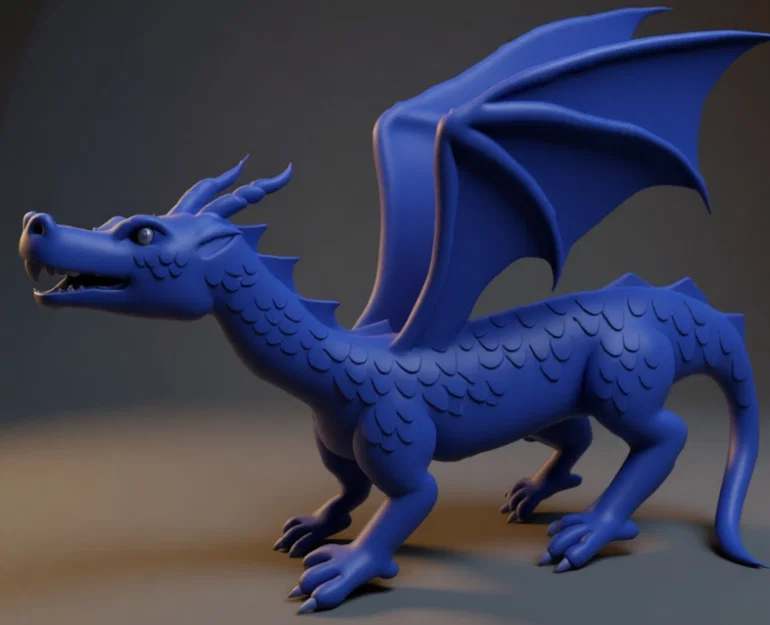 Mô hình rồng Dragone Blue - Thiết kế in 3D chi tiết và ấn tượng - Image 1