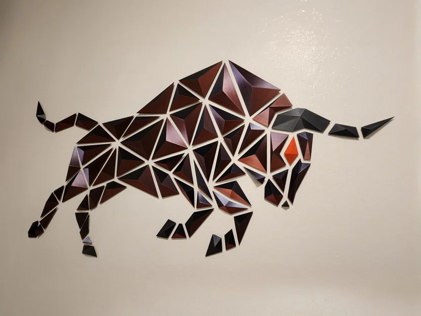 Geometric Bull - Thiết kế trang trí treo tường độc đáo - Image 1