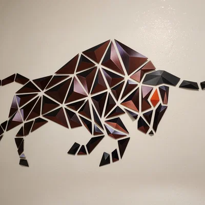 Geometric Bull - Thiết kế trang trí treo tường độc đáo