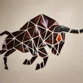 Geometric Bull - Thiết kế trang trí treo tường độc đáo - Thumbnail 2