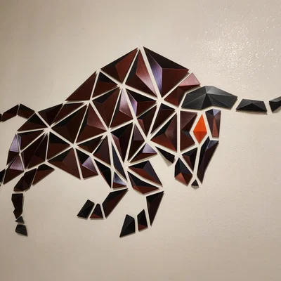 Geometric Bull - Thiết kế trang trí treo tường độc đáo