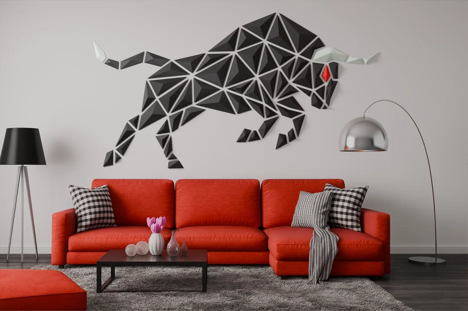 Geometric Bull - Thiết kế trang trí treo tường độc đáo - Image 4