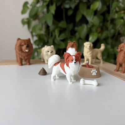 Mô hình chú chó Papillon dễ thương