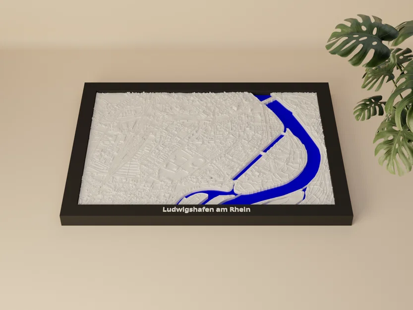 Ludwigshafen am Rhein, Đức - Mô hình địa hình 3D thu nhỏ - Image 1