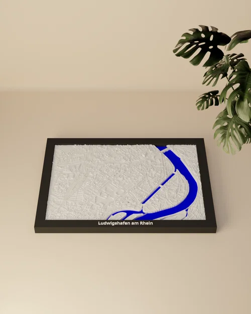 Ludwigshafen am Rhein, Đức - Mô hình địa hình 3D thu nhỏ - Image 2