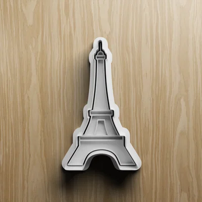 Bộ 4 Khuôn Cắt Bánh STL Hình Tháp Eiffel Paris Pháp