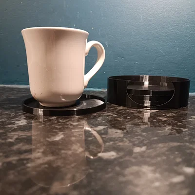 Bộ lót ly đơn giản có vành chống tràn kèm khay đựng tiện lợi