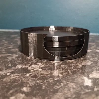 Bộ lót ly đơn giản có vành chống tràn kèm khay đựng tiện lợi