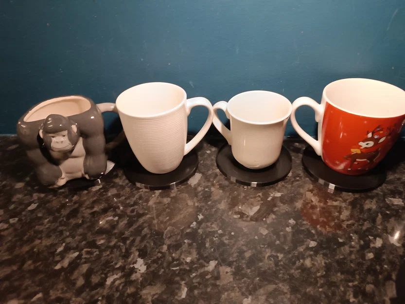 Bộ lót ly đơn giản có vành chống tràn kèm khay đựng tiện lợi - Image 6