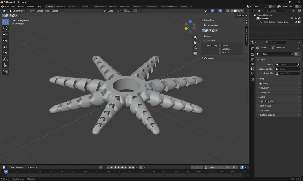 Mô hình bạch tuộc Flexi in 3D tùy chỉnh phần đầu sáng tạo - Image 2