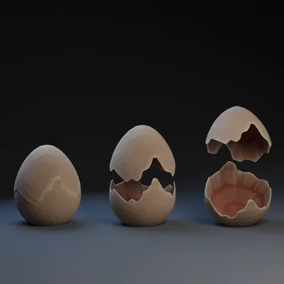Mô hình 3D quả trứng vỡ (Cracked Egg) độc đáo để trang trí