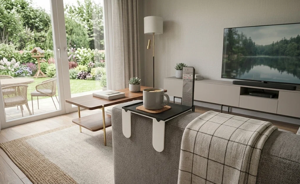 Khay để ly và remote thời trang cho tay vịn sofa - Image 1