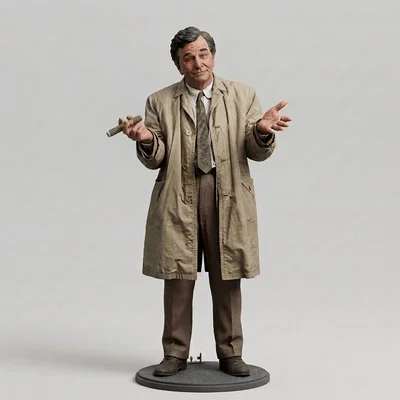 Mô hình 3D nhân vật thám tử Columbo (Peter Falk 1968) tuyệt đẹp
