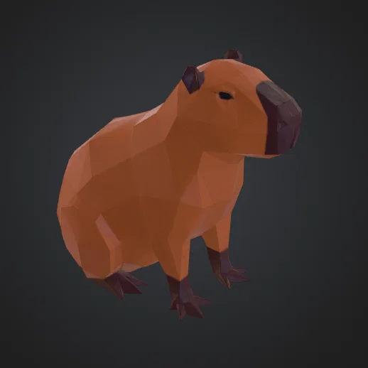 Mô hình Capybara phong cách Low Poly in 3D ấn tượng - Image 1
