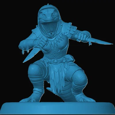 Mô hình Lizardfolk Rogue cho game RPG