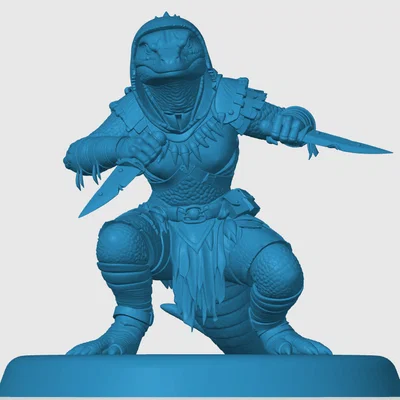 Mô hình Lizardfolk Rogue cho game RPG