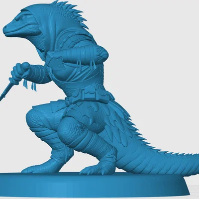 Mô hình Lizardfolk Rogue cho game RPG