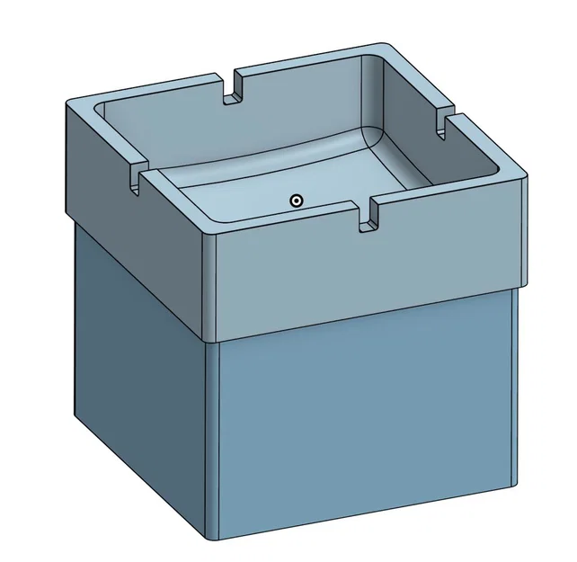 Mẫu gạt tàn thuốc hình khối (Cubic Ashtray) in 3D đơn giản tinh tế - Image 1