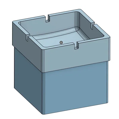 Mẫu gạt tàn thuốc hình khối (Cubic Ashtray) in 3D đơn giản tinh tế