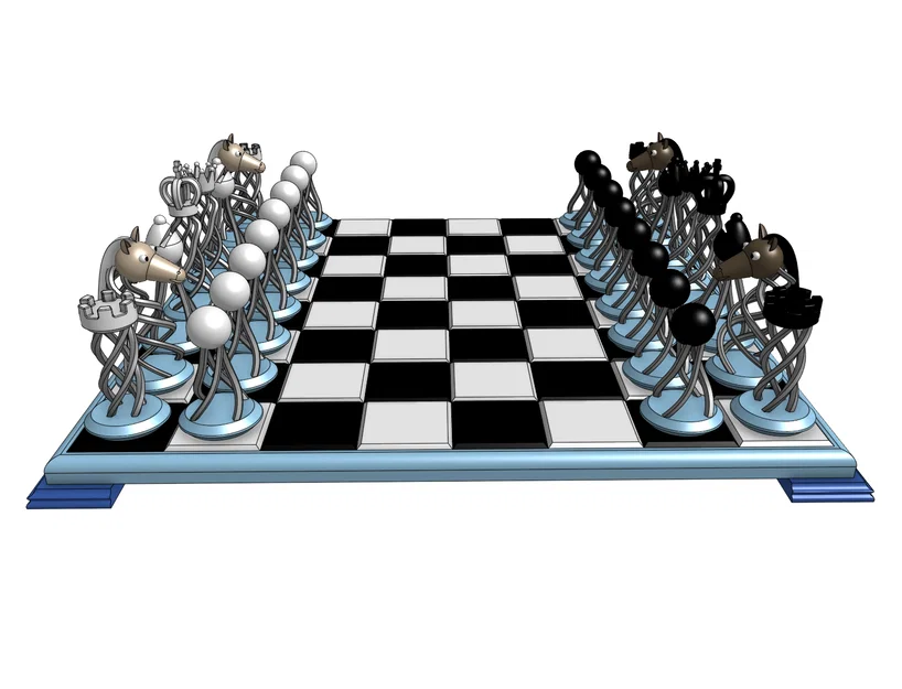 Bộ cờ vua thiết kế xoắn cực độc đáo dành cho máy in 3D - Image 2