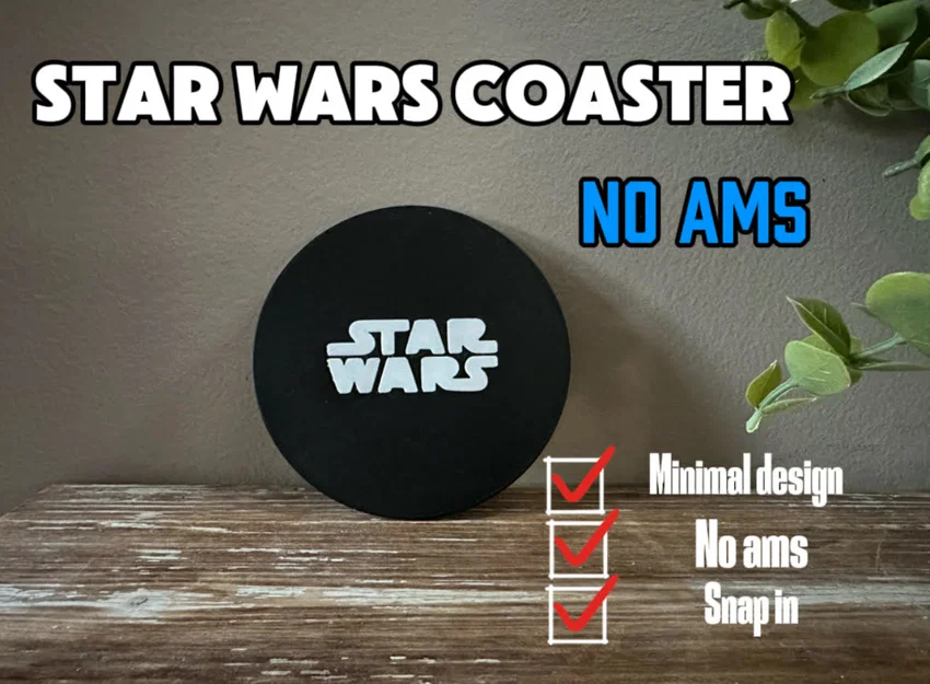 Đế lót ly Star Wars (Không cần AMS) – Thiết kế logo Snap-in đa sắc - Image 1