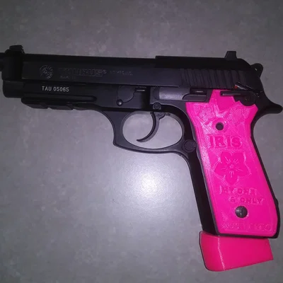 Ốp tay cầm Taurus PT92 / Beretta 92 với họa tiết hoa dâm bụt, Hello Kitty và bản trống