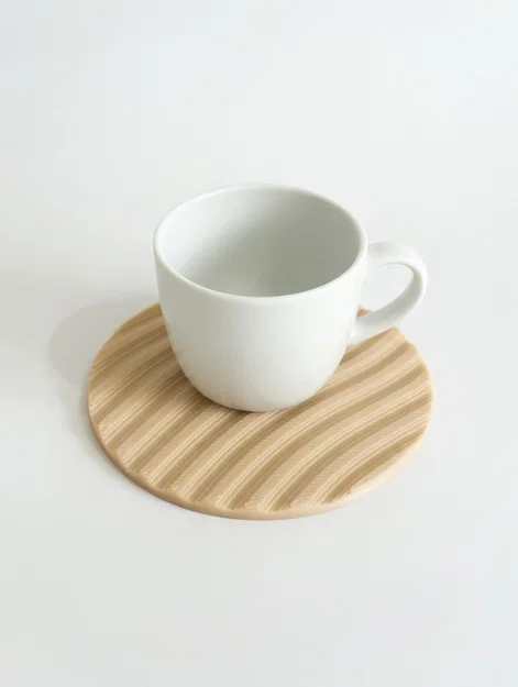 Miếng lót ly hiện đại (Modern Cup Coaster) với thiết kế vân sóng - Image 1