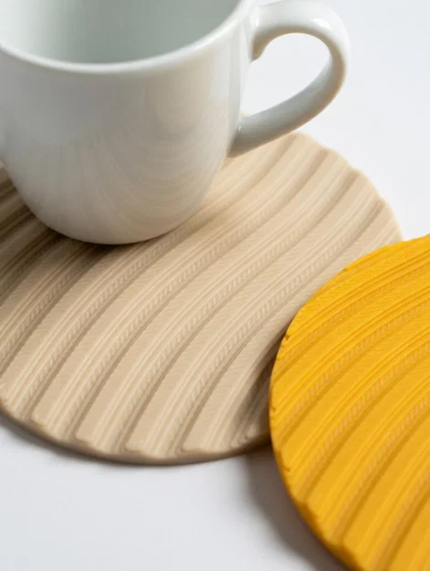 Miếng lót ly hiện đại (Modern Cup Coaster) với thiết kế vân sóng - Image 2
