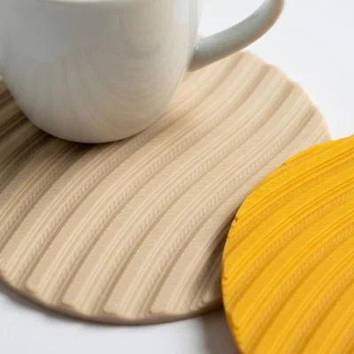 Miếng lót ly hiện đại (Modern Cup Coaster) với thiết kế vân sóng