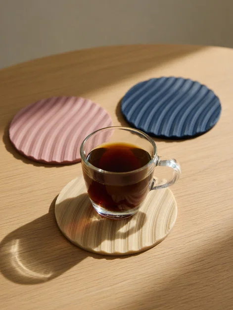 Miếng lót ly hiện đại (Modern Cup Coaster) với thiết kế vân sóng - Image 4