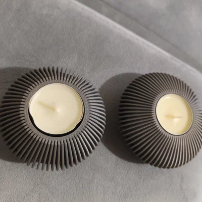 Đế nến Tealight Parametric Ribbed - Phong cách Modern Boho