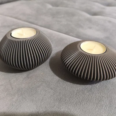 Đế nến Tealight Parametric Ribbed - Phong cách Modern Boho