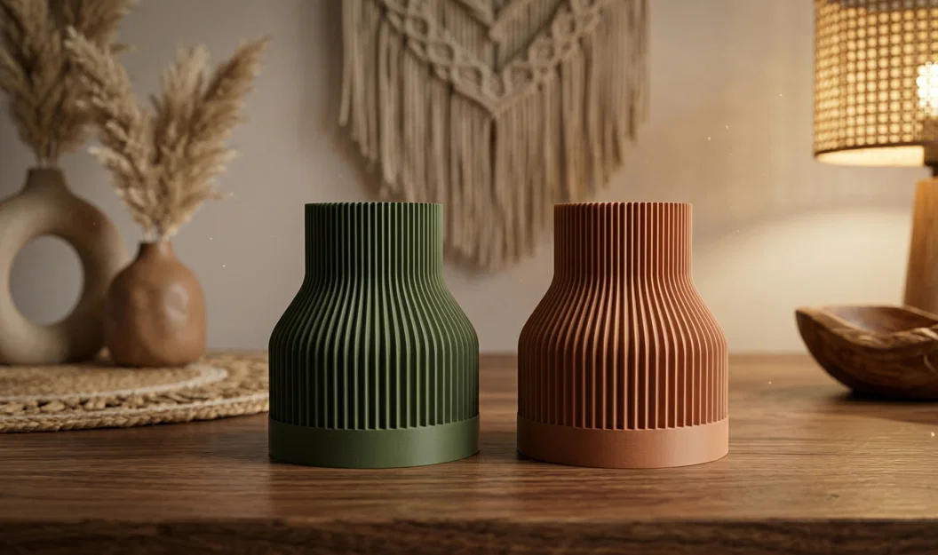 Bình Hoa Japandi Ribbed - Thiết Kế Tối Giản Hiện Đại - Image 3