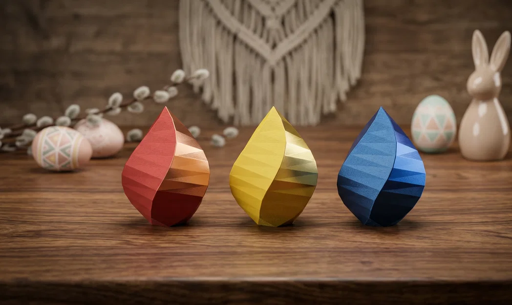 Trứng Low-Poly Xoắn Hiện đại - Image 1