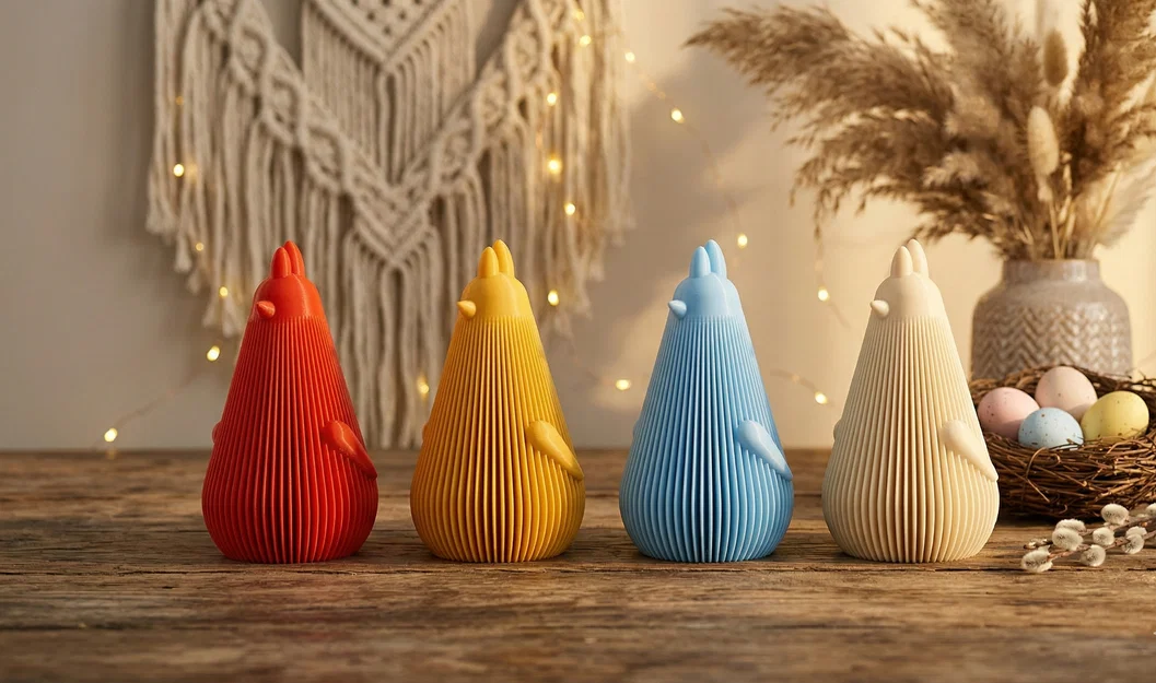 Tượng gà Easter phong cách hiện đại tối giản với họa tiết vân sọc - Image 5