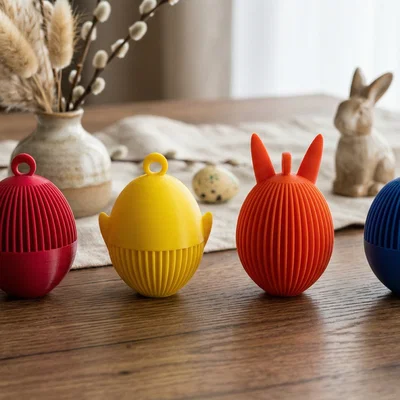 Bộ Phụ Kiện Trang Trí Trứng Phục Sinh Hình Thỏ – Phong Cách Boho Mùa Xuân