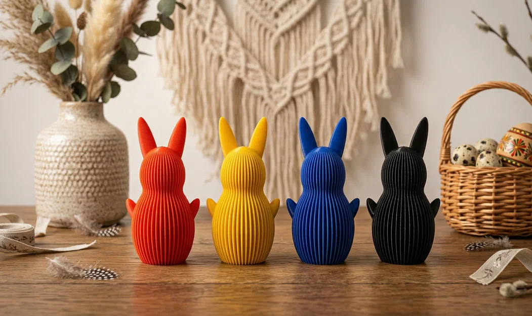 Tượng Thỏ Gân Phong cách Modern Boho – Trang trí Lễ Phục sinh - Image 1